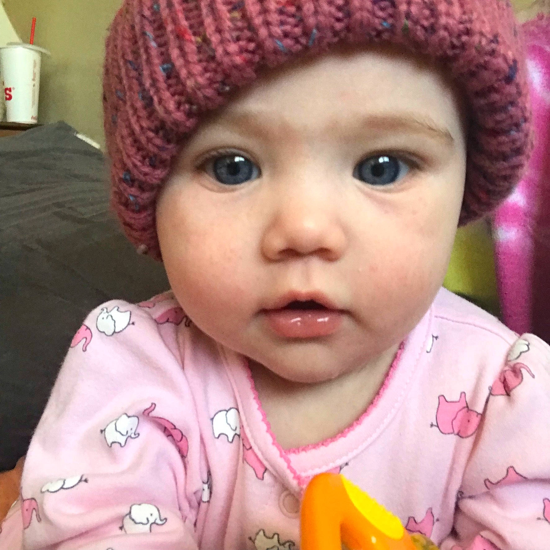 Khalani is registered to the contest to win money with this photo: cap, cheek, chin, eye, eyebrow, eyelash, forehead, head, headwear, iris, lip, mouth, nose, organ, outerwear, person, photograph, product, skin, sleeve