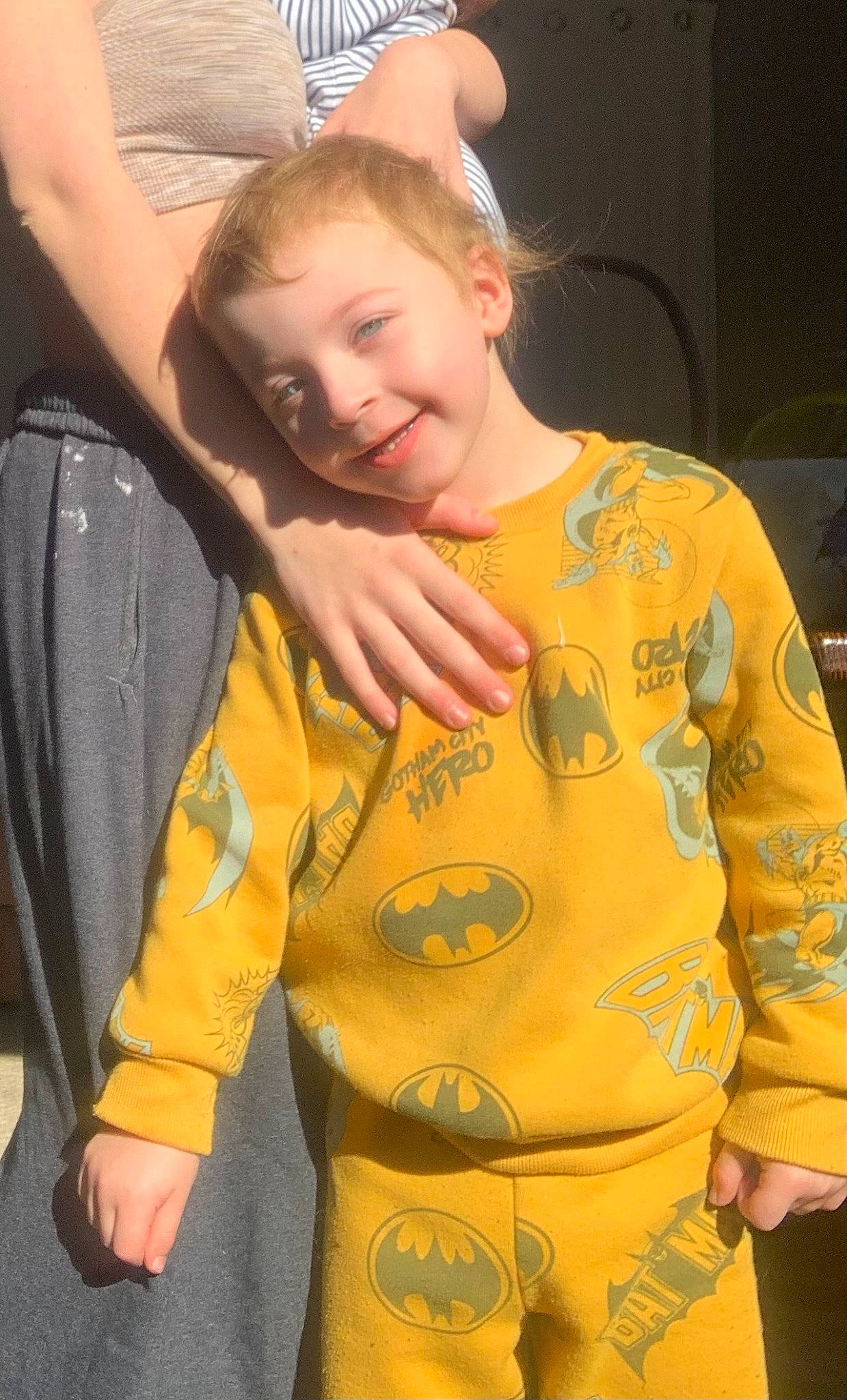 Liam joined the competition — help win amazing prizes! baby, baby_products, baby_toddler_clothing, blond, chest, child, fun, gesture, grass, hairstyle, happy, joint, joy, pattern, person, sitting, skin, sleeve, smile, t_shirt