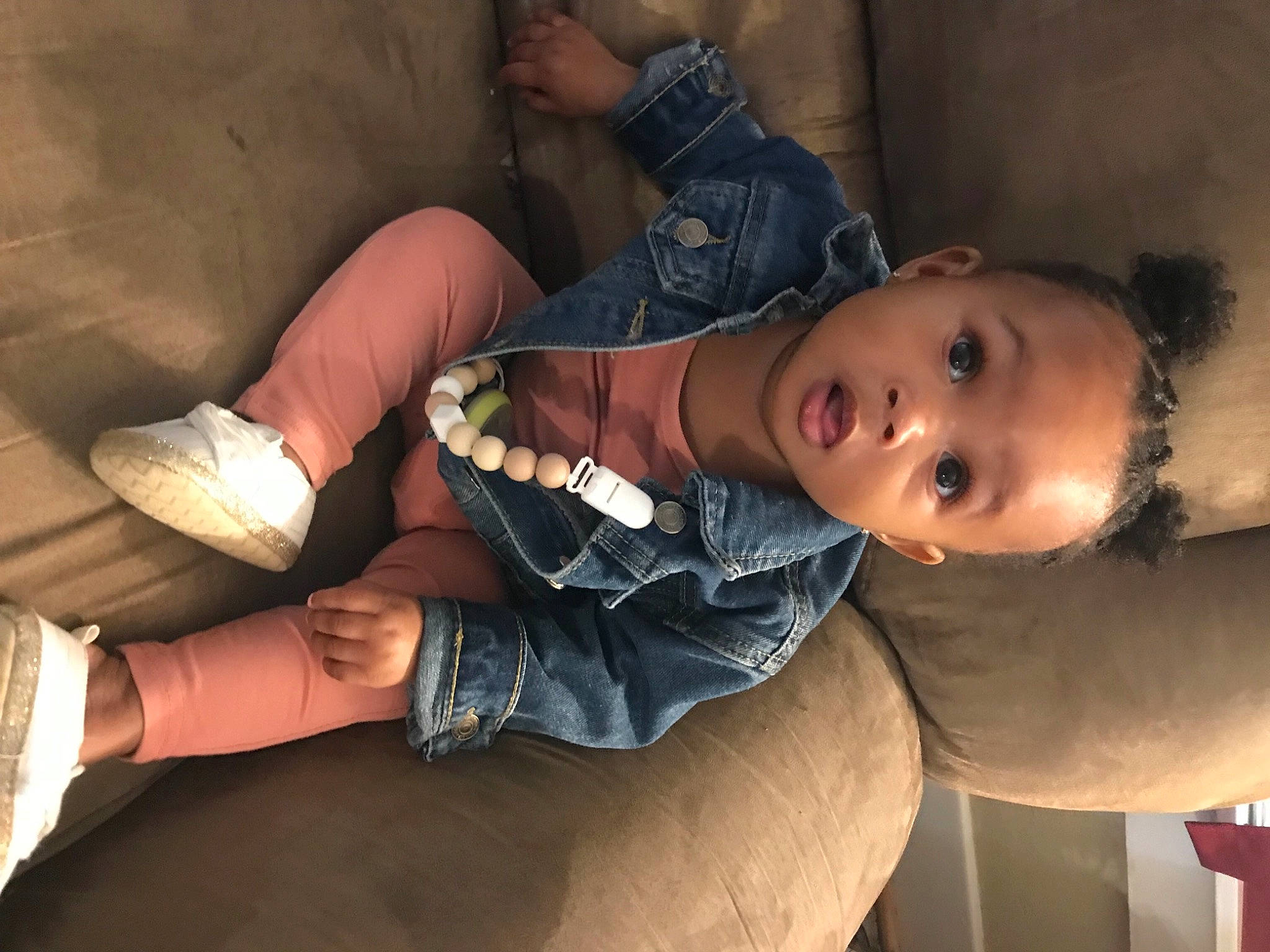 Aniyah joined the competition — help win amazing prizes! black_hair, comfort, cool, elbow, flash_photography, foot, fun, gesture, human_body, human_leg, joint, knee, lap, leg, mouth, person, skin, sneakers, surprise, thigh