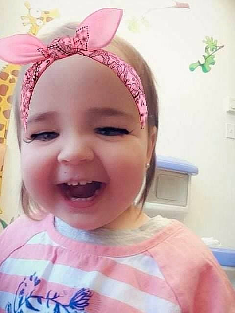 Abby-gaelle participe au concours pour gagner de l'argent avec cette photo : baby, baby_laughing, baby_toddler_clothing, cheek, chin, ear, eyebrow, eyelash, fun, happy, headband, headgear, headpiece, headwear, iris, joy, lip, magenta, person, pink