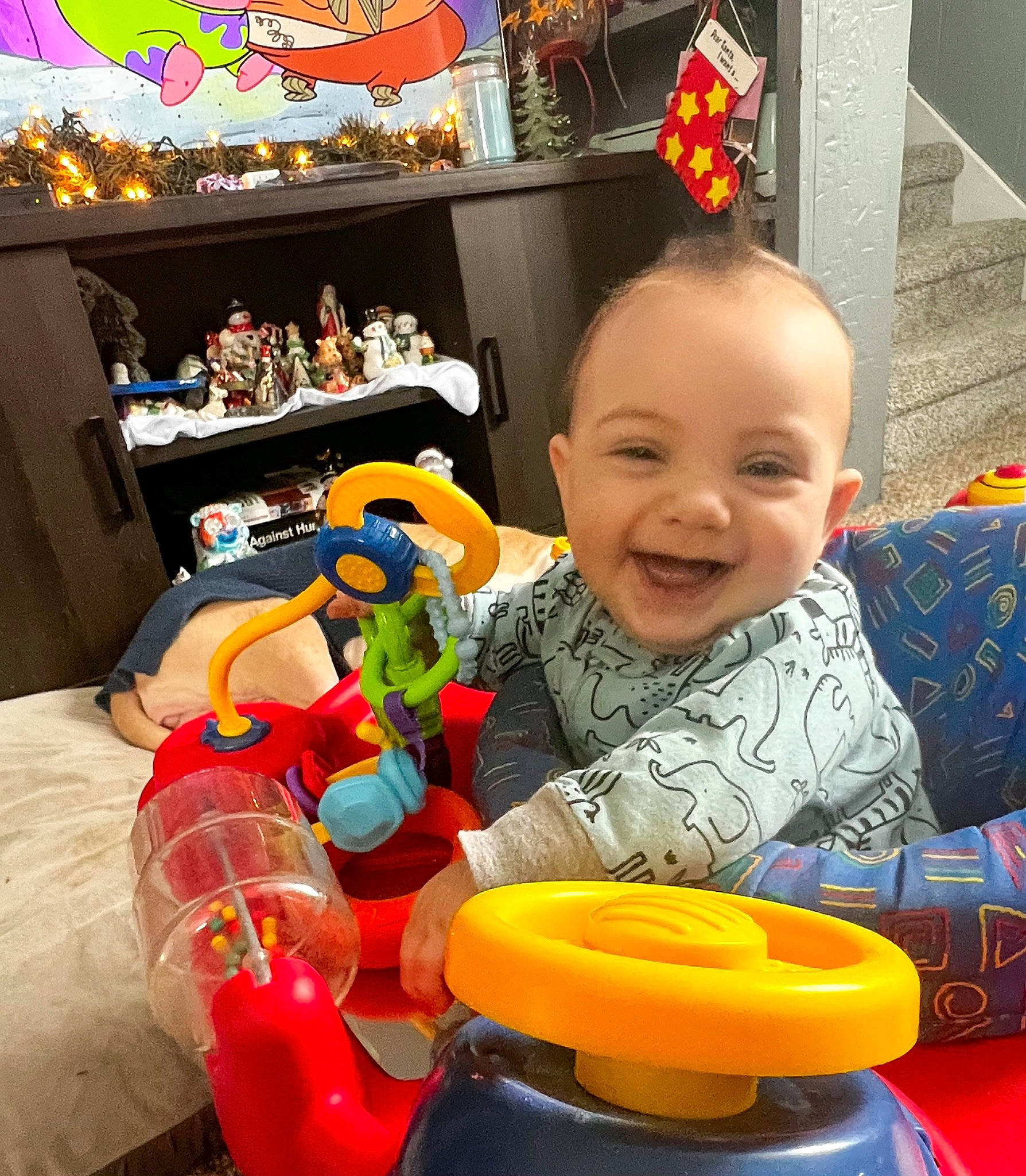 Maximus joined the competition — help win amazing prizes! baby, baby_playing_with_toys, baby_toddler_clothing, baby_toys, child, event, fun, happy, joy, leisure, person, play, product, riding_toy, room, shelf, sitting, smile, toddler, toy