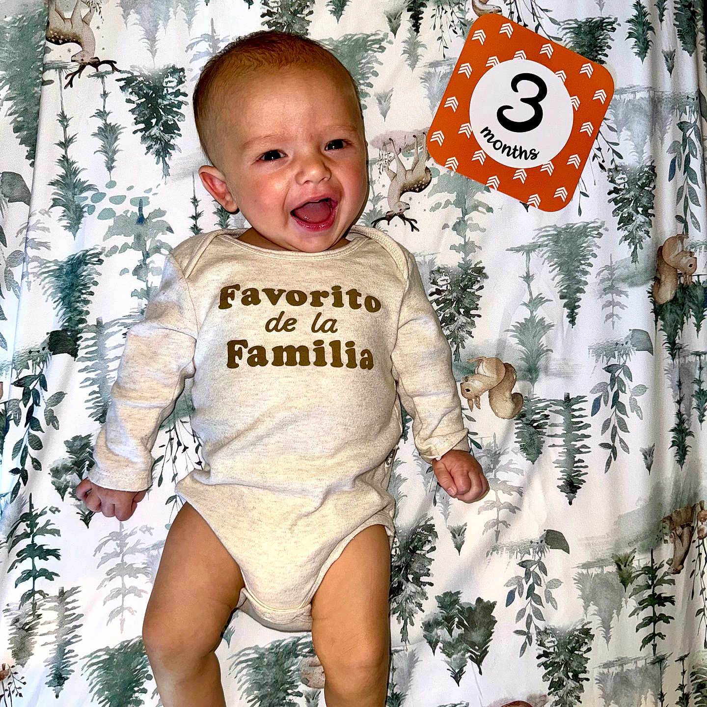 Gabriel is registered to the contest to win money with this photo: baby, babylaughing, clothing, curtain, cushion, face, happy, head, homedecor, indoors, laughing, newborn, person, photography, plant, portrait, pottedplant, quilt, shorts, t_shirt