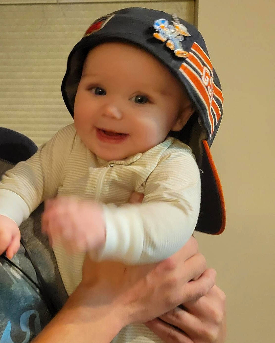 Althea joined the competition — help win amazing prizes! baby, baby_toddler_clothing, baseball_cap, cap, cheek, child, comfort, elbow, face, finger, fun, gesture, happy, headgear, headwear, joy, lip, person, skin, sleeve