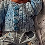 George-Thomas is registered to the contest to win money with this photo: baby, sleeping, blue_sweater, knitted, striped_pants, patches, blanket, cozy, infant, cute, child, soft_lighting, resting, hand, fabric, textile, portrait, indoors, peaceful, newborn