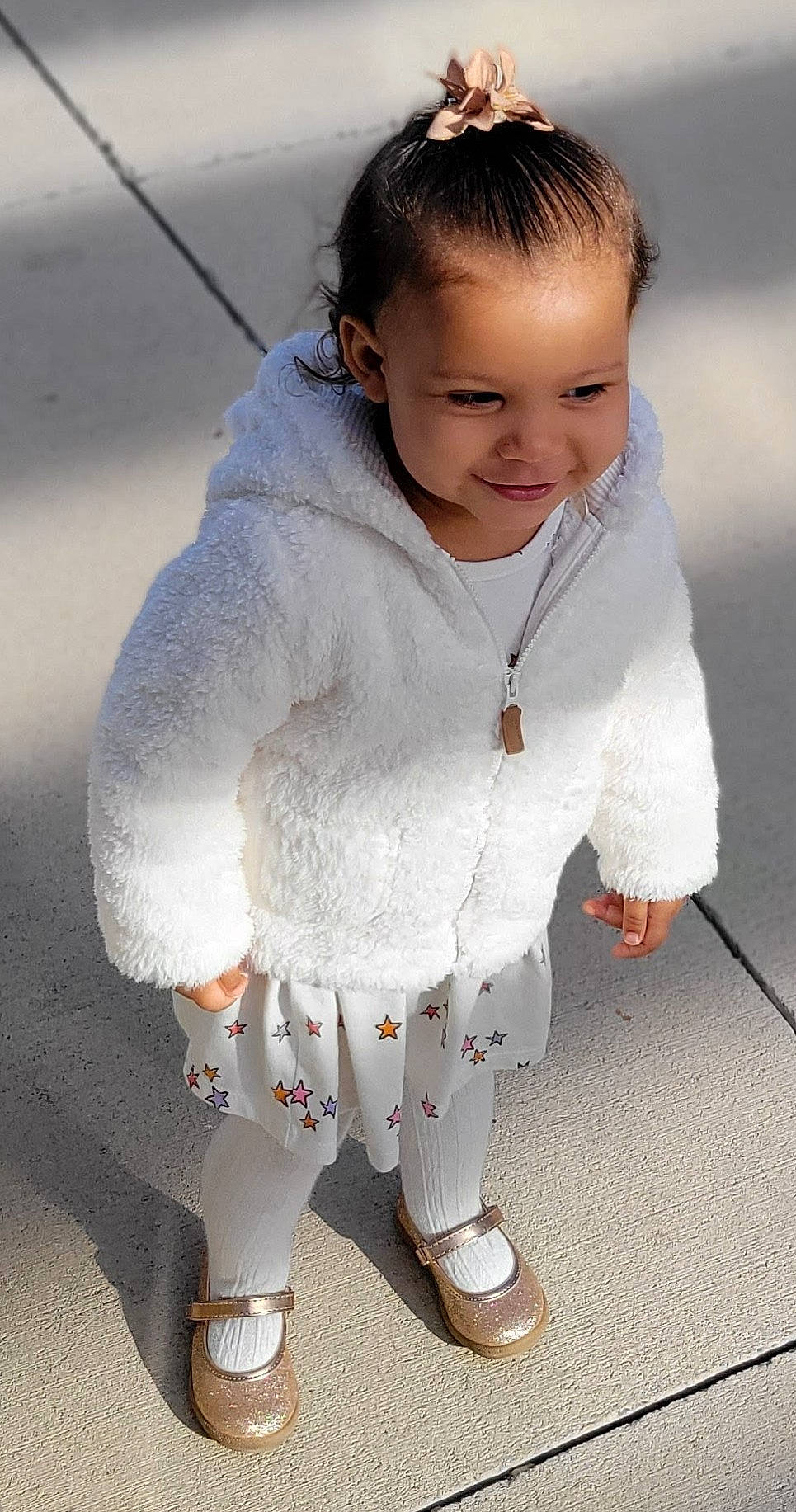 Beatrix joined the competition — help win amazing prizes! baby, baby_toddler_clothing, child, face, fashion_accessory, fur, grass, happy, head, human_body, iris, joy, lip, pattern, person, sitting, skin, sleeve, smile, toddler