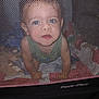 John joined the competition — help win amazing prizes! toddler, child, playpen, mesh, blanket, toy, indoor, curious, face, eyes, pout, baby, crawling, soft, fabric, clothing, person, home, floor, closeup
