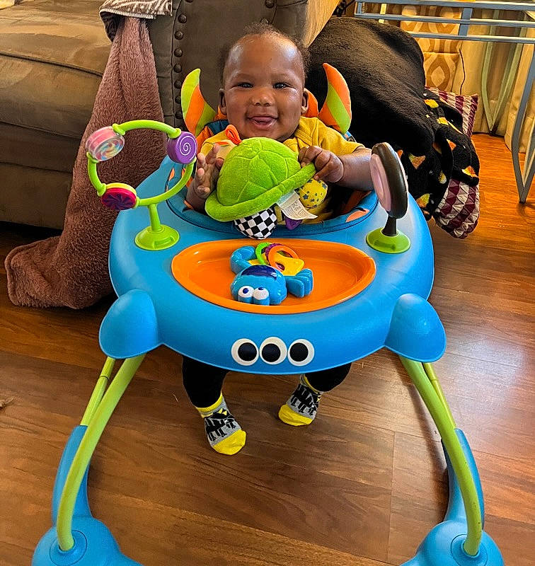 Kamryn joined the competition — help win amazing prizes! baby, baby_playing_with_toys, baby_products, baby_safety, baby_toddler_clothing, chair, child, comfort, electric_blue, fun, green, happy, joy, person, plastic, product, sharing, smile, snapshot, toddler
