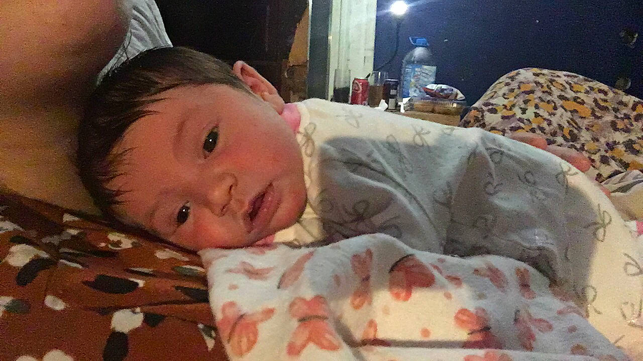 Ja'Zara is registered to the contest to win money with this photo: baby, bedding, cheek, child, comfort, eye, eyelash, flesh, fun, fur, happy, linens, lip, mammal, mouth, nose, person, room, skin, smile
