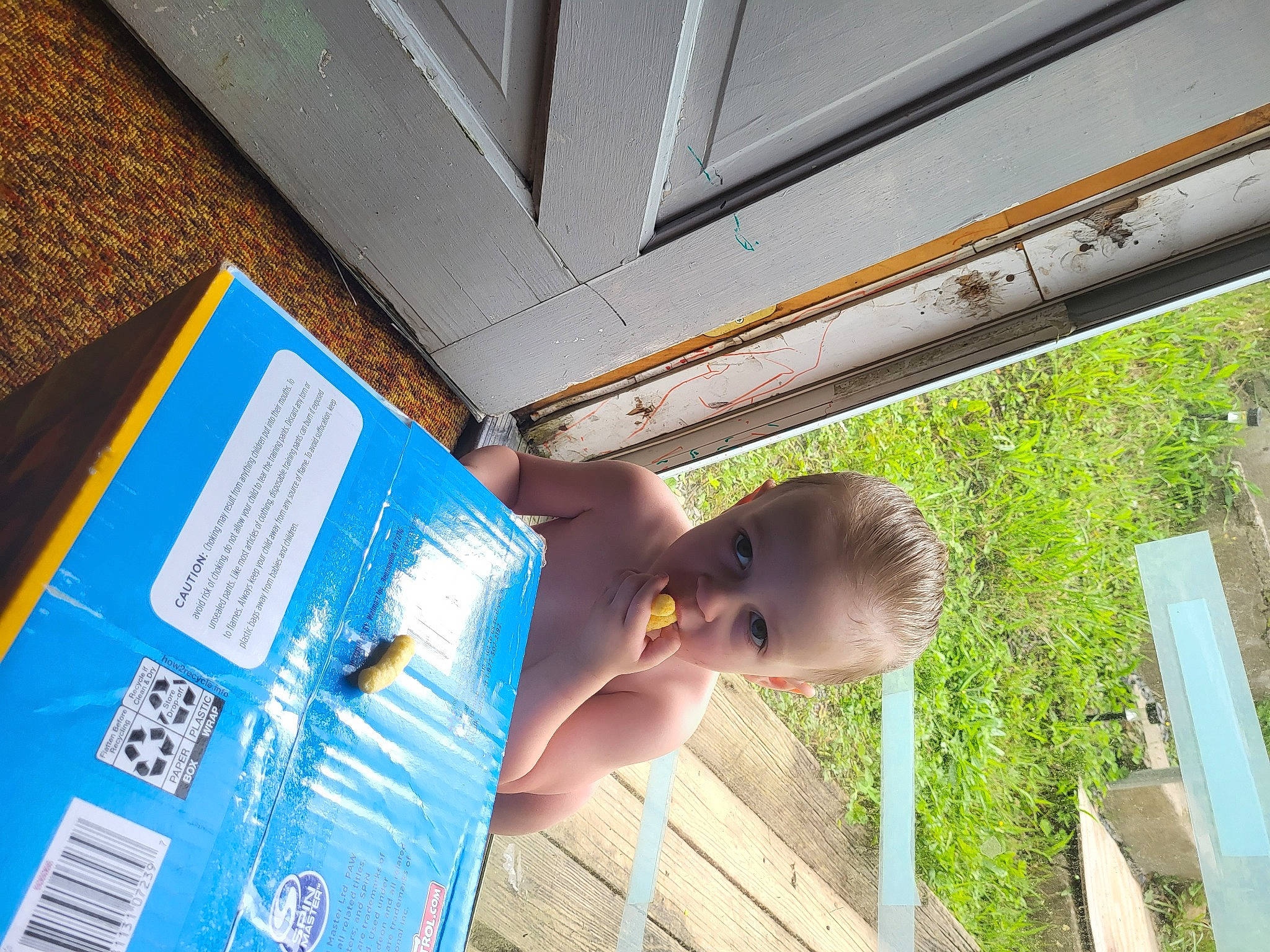 Olivia joined the competition — help win amazing prizes! baby, baby_toddler_clothing, child, electric_blue, finger, fun, grass, leisure, person, play, publication, roof, shade, thumb, toddler, vacation, window, wood, world