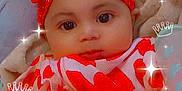 Ashanti is registered to the contest to win money with this photo: adorable, baby, baby_girl, blanket, child, close_up, clothing, crown, cute, eyes, face, headband, indoors, infant, patterned_clothing, polka_dot, portrait, red, soft_texture, sparkles