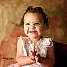 Leilani is registered to the contest to win money with this photo: accessories, baby, babylaughing, bodypart, clothing, dress, face, finger, hand, happy, head, jewelry, laughing, mouth, person, photography, portrait, sitting, smile, teeth