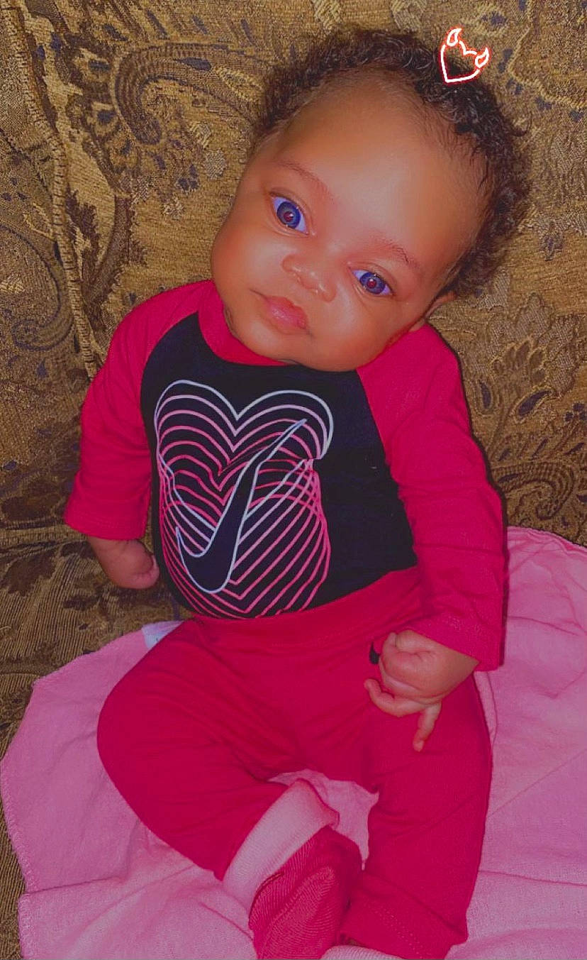 Shaelyn is registered to the contest to win money with this photo: baby, baby_toddler_clothing, cheek, child, magenta, person, pink, toddler