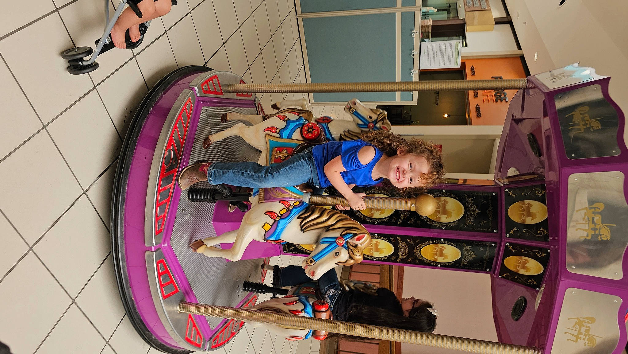 Autumn is registered to the contest to win money with this photo: child, flooring, fun, joy, kitchen, machine, magenta, person, play, room, t_shirt, toddler, toy