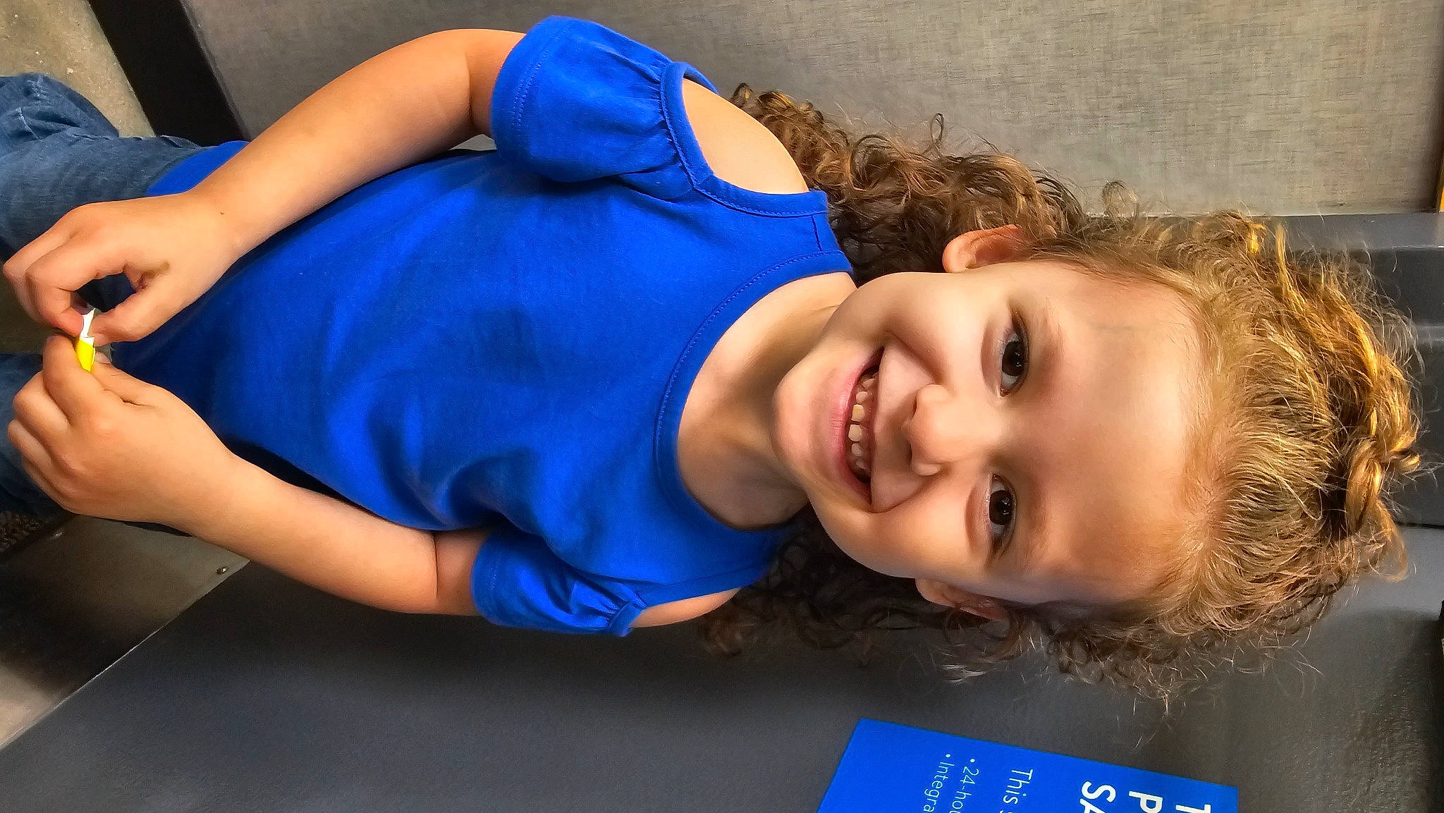 Autumn joined the competition — help win amazing prizes! blue, child, comfort, elbow, electric_blue, eyebrow, flash_photography, fun, gesture, happy, human_leg, joy, knee, leisure, mouth, nose, person, smile, sportswear, t_shirt