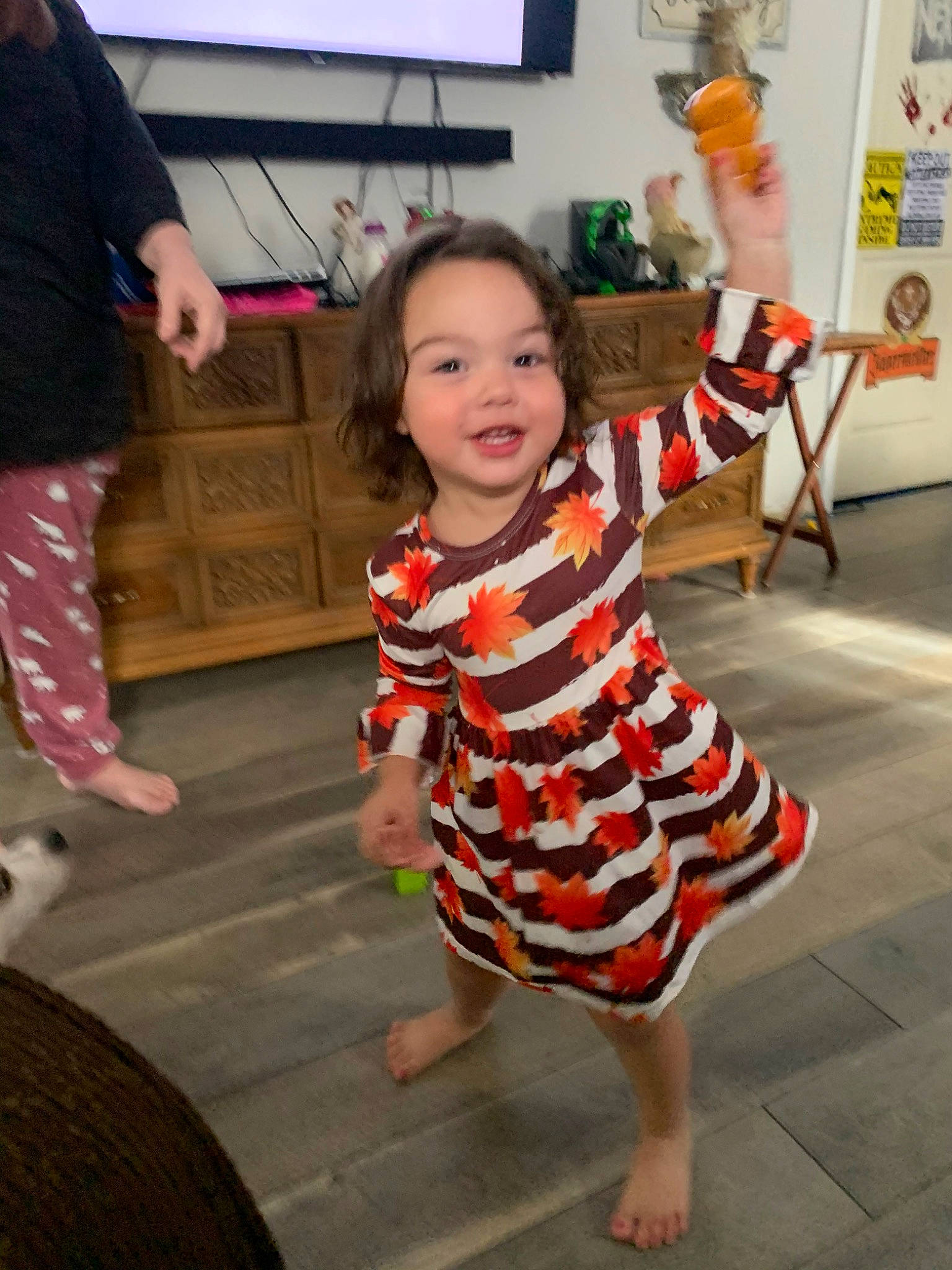 Ava is registered to the contest to win money with this photo: child, costume, fun, person, play, smile, toddler