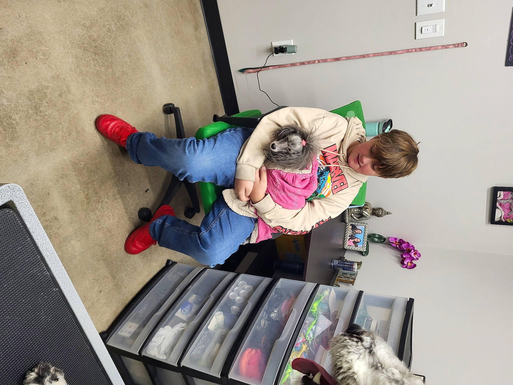 Chloe is registered to the contest to win money with this photo: child, flooring, fun, picture_frame, play, room, toddler, visual_arts