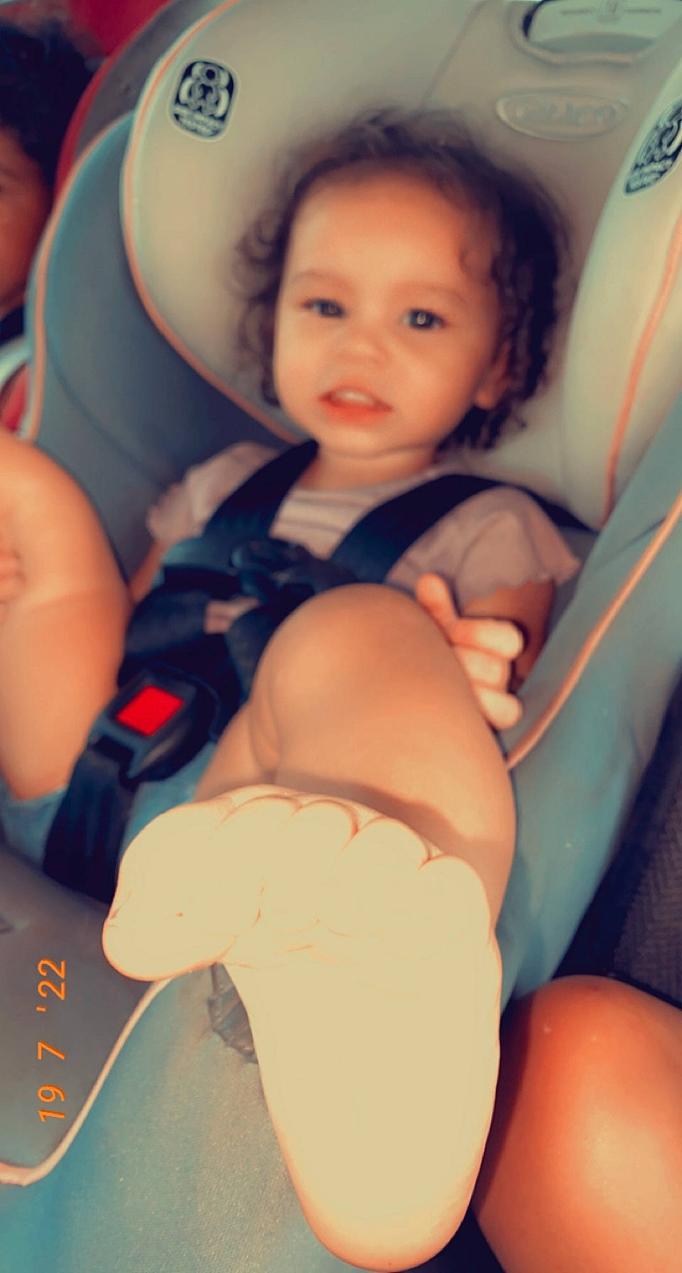 Zakyra is registered to the contest to win money with this photo: arm, azure, baby, black_hair, cheek, comfort, facial_expression, finger, flash_photography, gesture, happy, human_body, leg, mouth, organ, person, skin, smile, thigh, thumb