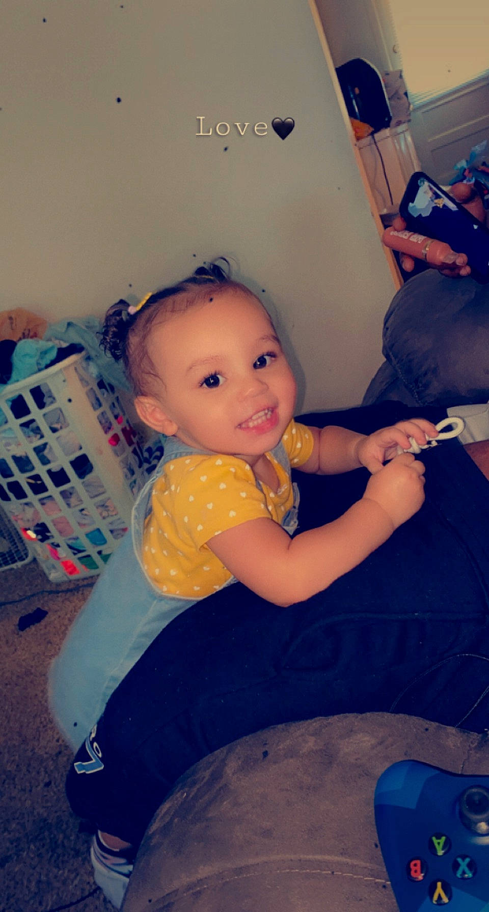 Zakyra joined the competition — help win amazing prizes! baby, baby_toddler_clothing, blue, child, electric_blue, floor, flooring, fun, happy, human_leg, iris, joy, leisure, mouth, person, shoulder, sitting, skin, smile, t_shirt