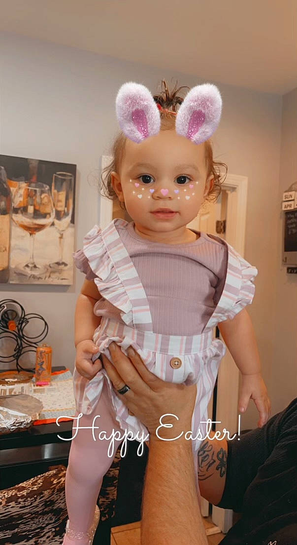 Zakyra is registered to the contest to win money with this photo: baby_toddler_clothing, blond, dress, ear, eye, eyelash, fashion_design, fawn, fur, happy, human_body, iris, neck, one_piece_garment, person, picture_frame, pink, skin, sleeve, waist