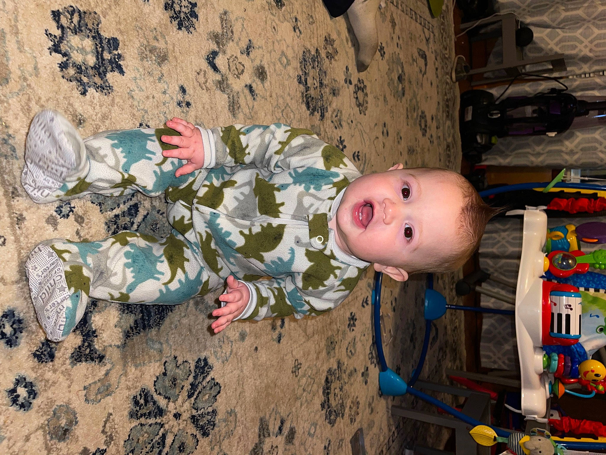 Rowan joined the competition — help win amazing prizes! baby, baby_toddler_clothing, cheek, child, eye, fun, head, pattern, person, play, product, room, smile, toddler, vacation, world