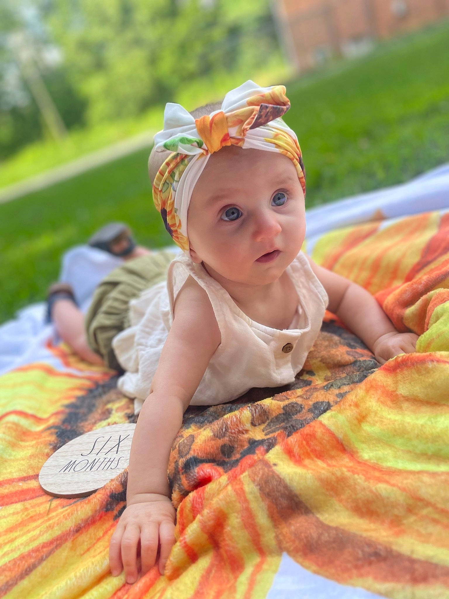 Knoxleigh joined the competition — help win amazing prizes! baby, baby_toddler_clothing, child, fashion_accessory, fun, grass, happy, hat, headwear, leaf, leisure, orange, people_in_nature, person, plant, recreation, sitting, skin, sun_hat, surprise