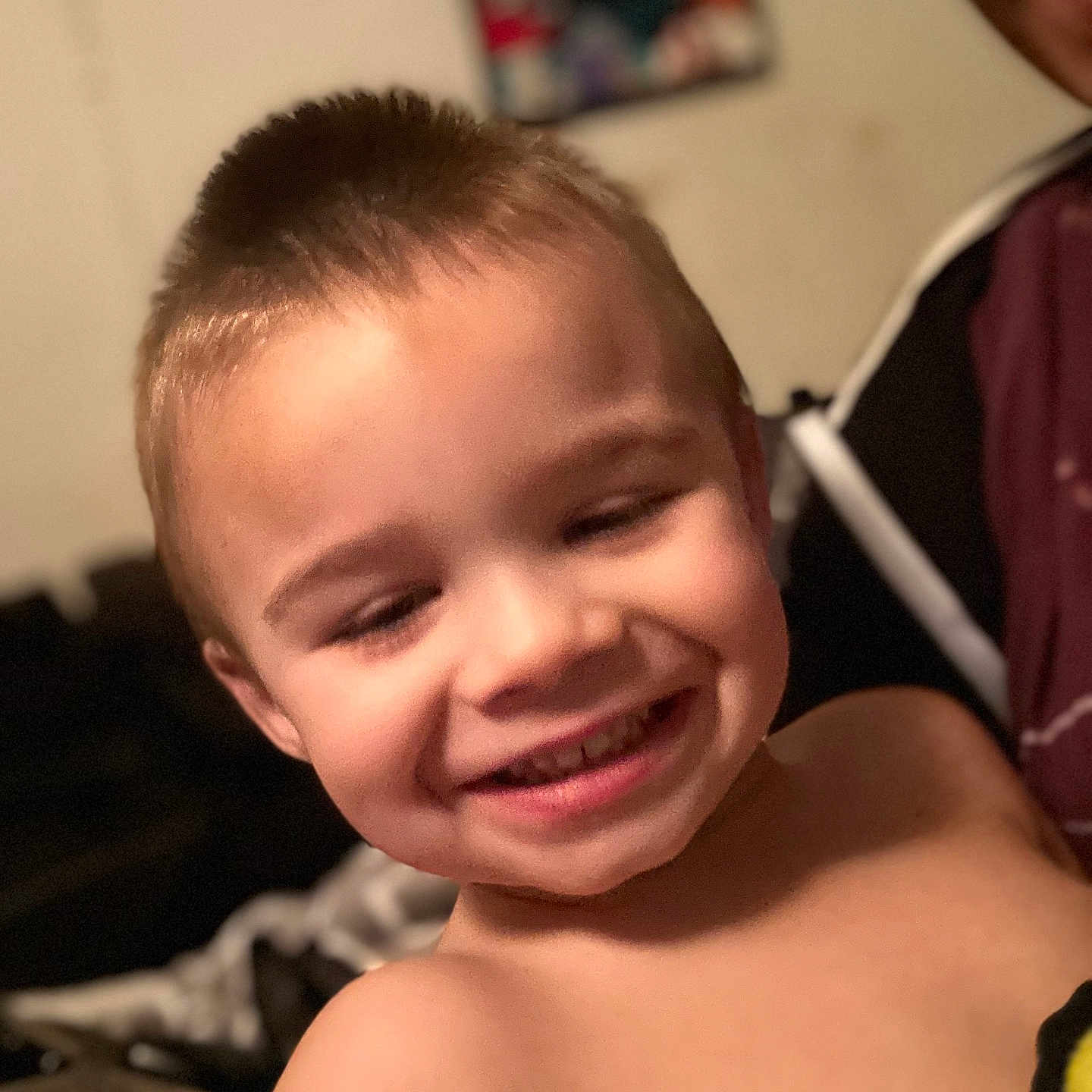 Jaevion is registered to the contest to win money with this photo: accessories, baby, babylaughing, blonde, bodypart, clothing, dress, face, hair, happy, head, indoors, laughing, mouth, person, photography, portrait, selfie, smile, teeth