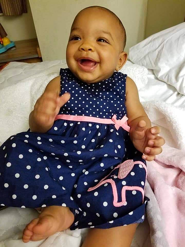 Ahniya joined the competition — help win amazing prizes! baby, baby_products, baby_toddler_clothing, cheek, child, design, dress, head, pattern, person, polka_dot, product, skin, sleeve, smile, toddler