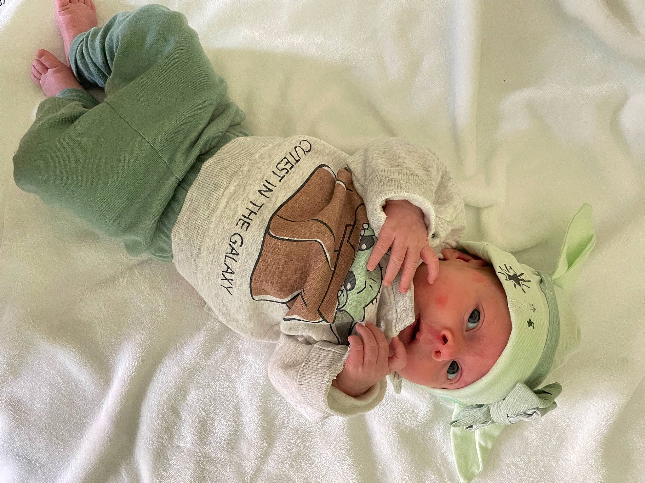 Clementine joined the competition — help win amazing prizes! baby, baby_products, baby_safety, baby_sleeping, baby_toddler_clothing, child, comfort, hat, headgear, headwear, human_body, knee, linens, pattern, person, product, room, skin, sleeve, textile