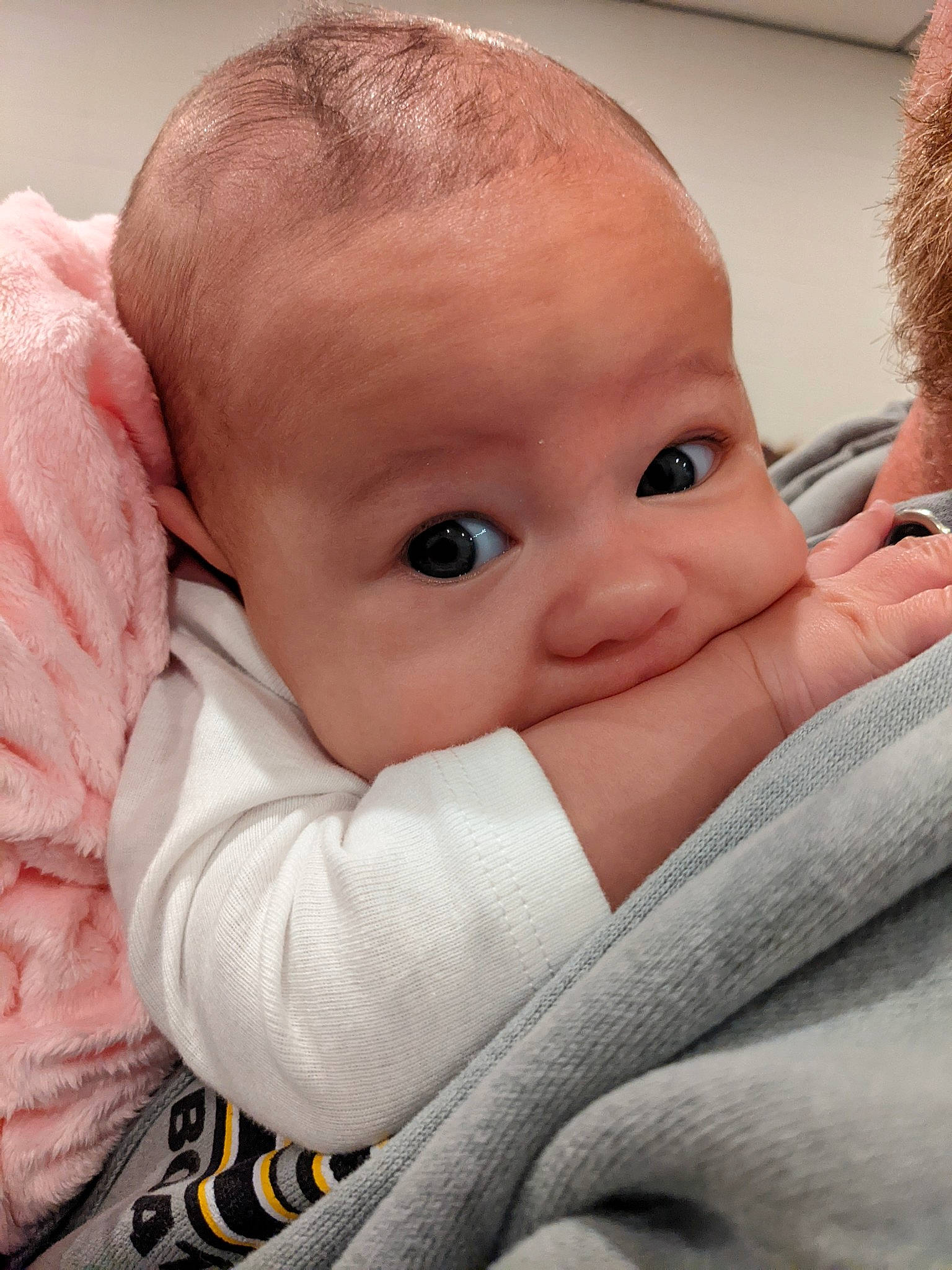 Azrya is registered to the contest to win money with this photo: baby, baby_products, baby_toddler_clothing, cheek, child, chin, comfort, ear, eyebrow, eyelash, gesture, iris, linens, lip, nail, nose, person, sitting, skin, thumb