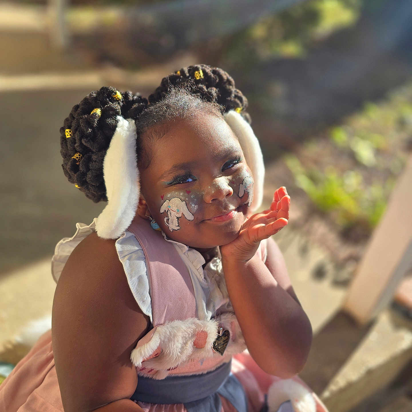 Ivyrose is registered to the contest to win money with this photo: accessories, baby, bodypart, clothing, dress, earring, face, finger, hair, hand, happy, hat, head, jewelry, necklace, person, photography, portrait, sitting, smile