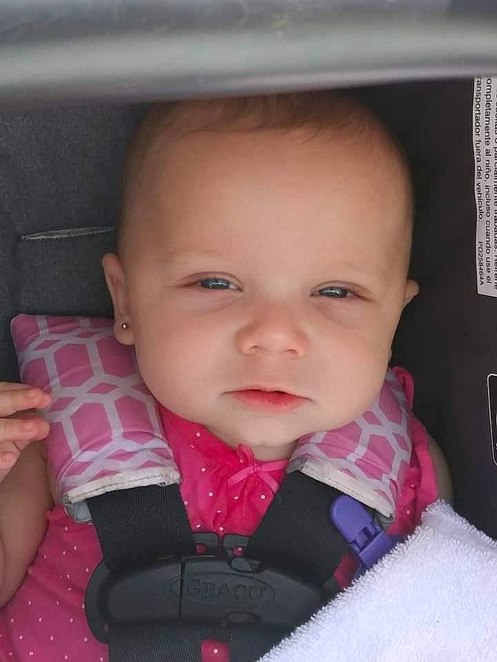 Jealiah'Marie is registered to the contest to win money with this photo: baby, baby_in_car_seat, beauty, car_seat, cheek, child, chin, electronic_device, eye, face, forehead, head, lip, mouth, neck, nose, person, pink, skin, toddler