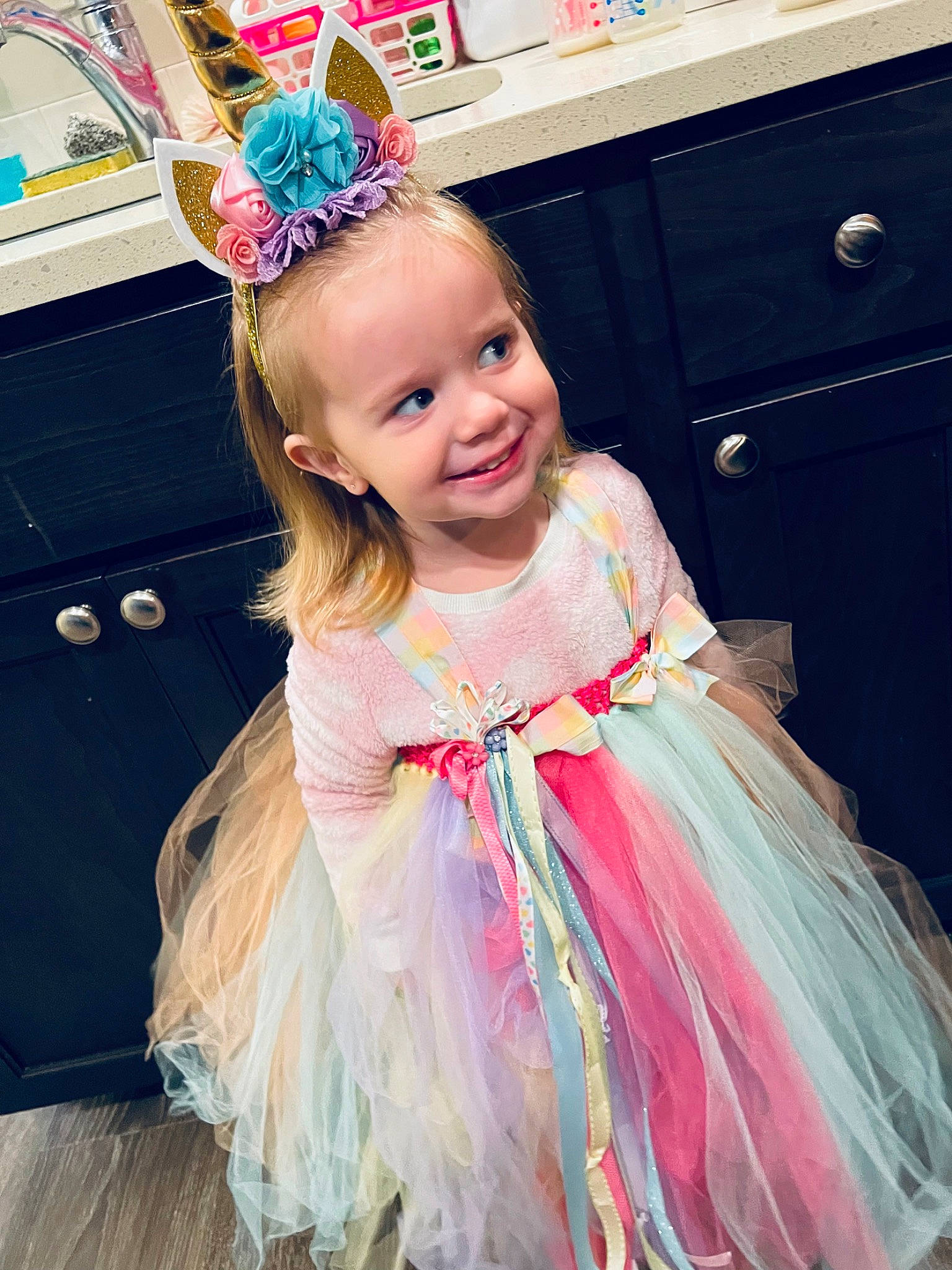 Charity is registered to the contest to win money with this photo: baby_toddler_clothing, blond, child, cool, costume_hat, event, fashion_design, fun, hair_accessory, hairstyle, happy, headband, headgear, headpiece, iris, joy, magenta, party_supply, person, pink