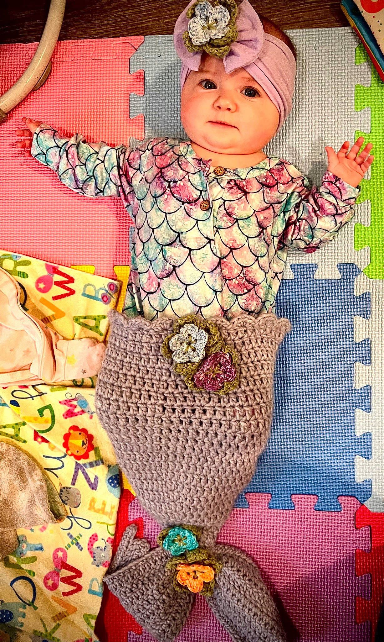 Faith joined the competition — help win amazing prizes! art, baby, baby_products, baby_toddler_clothing, cap, child, fun, happy, headwear, linens, magenta, pattern, peach, people_in_nature, person, pink, plant, textile, toddler, toy