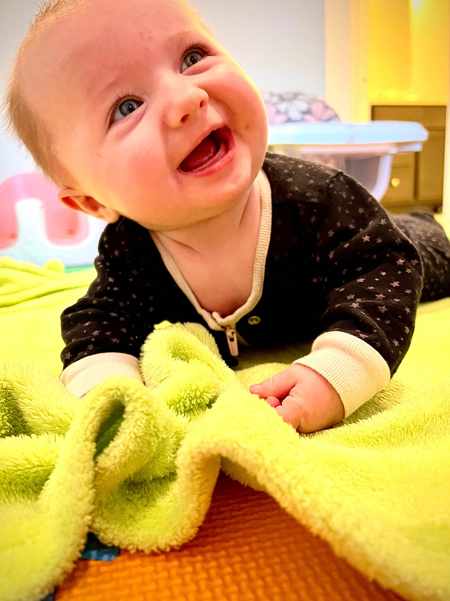 Faith is registered to the contest to win money with this photo: arm, baby, baby_toddler_clothing, cheek, child, comfort, face, finger, fun, hand, happy, nose, outerwear, person, skin, sleeve, smile, thumb, toddler, toy