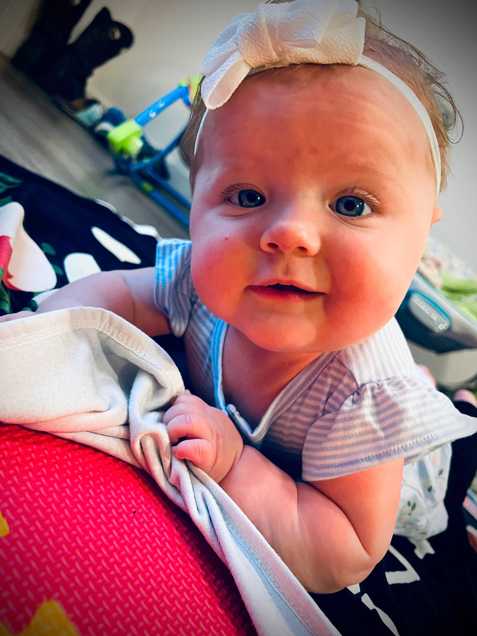 Hope joined the competition — help win amazing prizes! baby, baby_products, baby_toddler_clothing, cheek, child, comfort, ear, electric_blue, eyelash, finger, fun, hairstyle, happy, headpiece, iris, lip, mouth, person, skin, smile