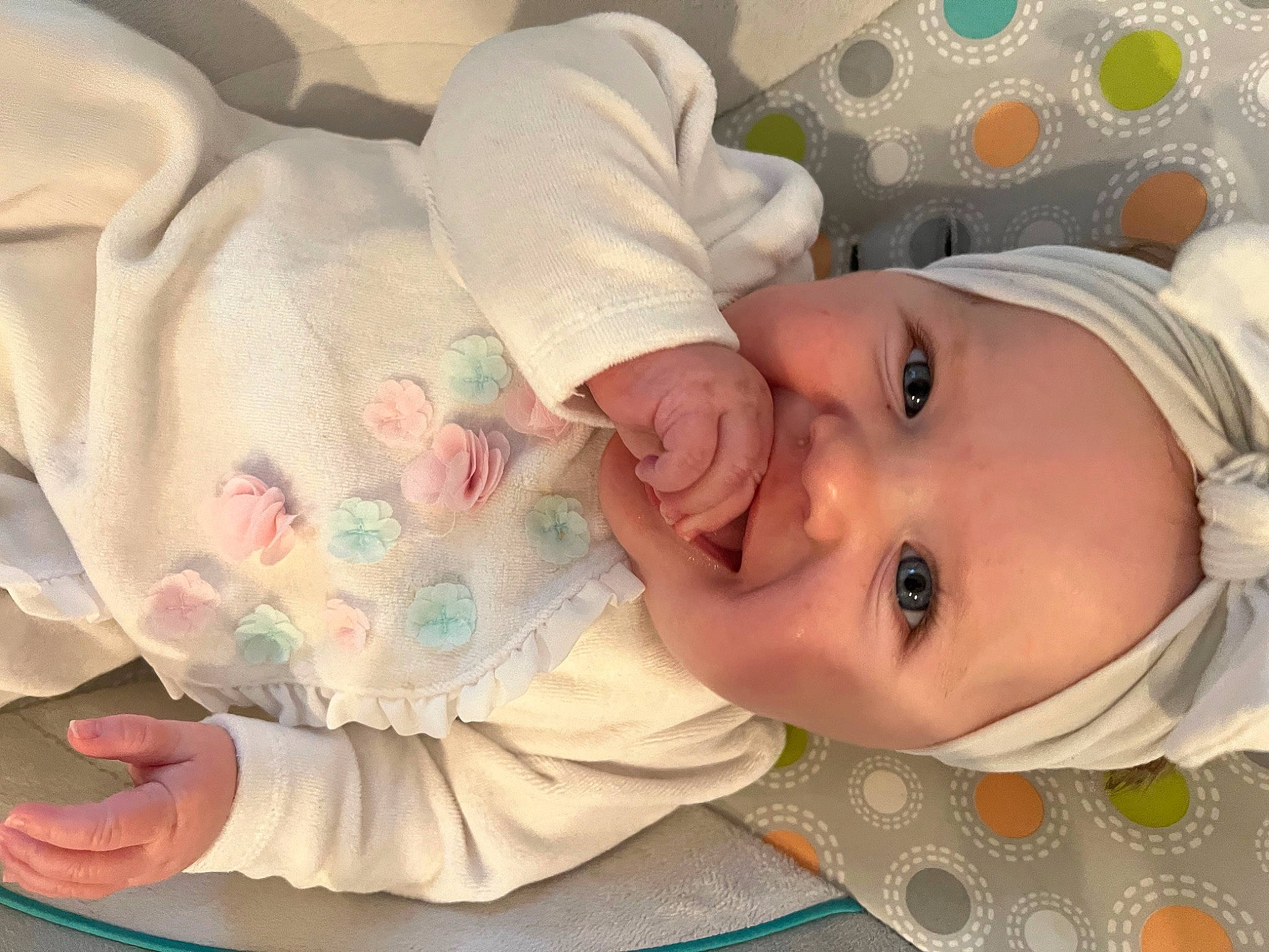 Hope joined the competition — help win amazing prizes! baby, baby_toddler_clothing, cheek, chin, eye, eyebrow, face, facial_expression, hat, head, headgear, human_body, iris, lip, mouth, nose, person, pink, skin, sleeve