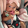 Kiylah joined the competition — help win amazing prizes! baby, car_seat, pink_bow, pacifier, infant, baby_clothing, bib, white_socks, pink_blanket, child, cute, portrait, seatbelt, car_interior, headband, newborn, baby_girl, soft_fabric, sitting, child_seat