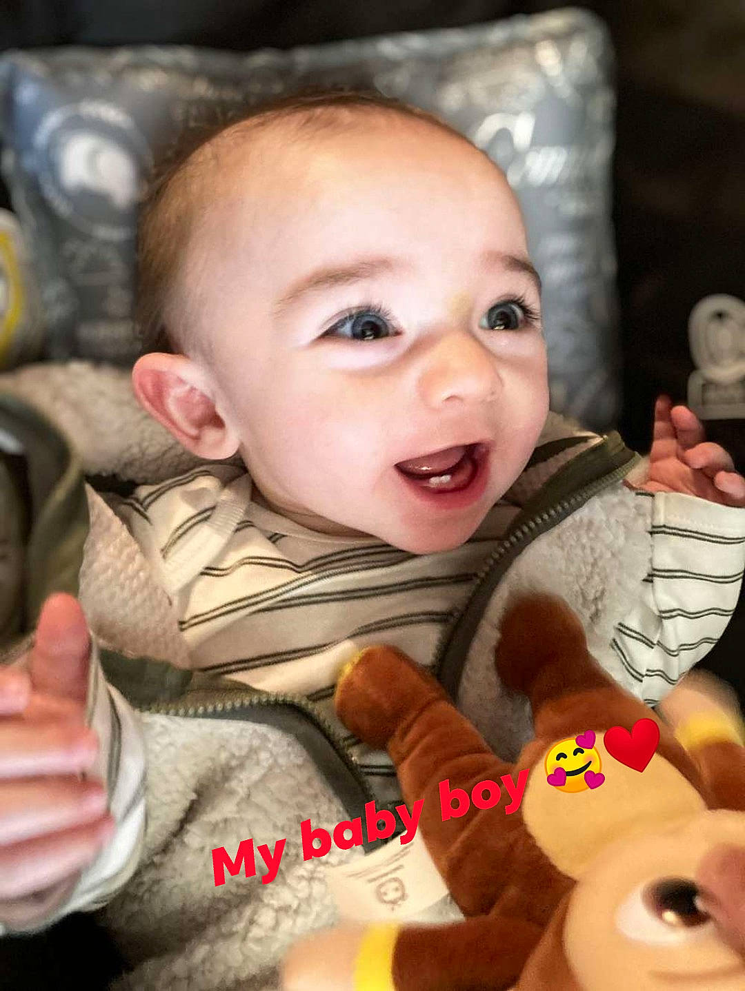 Nikolai joined the competition — help win amazing prizes! baby, baby_toddler_clothing, cheek, child, chin, finger, fun, gesture, happy, human, iris, lip, mammal, mouth, nose, person, skin, smile, thumb, toddler