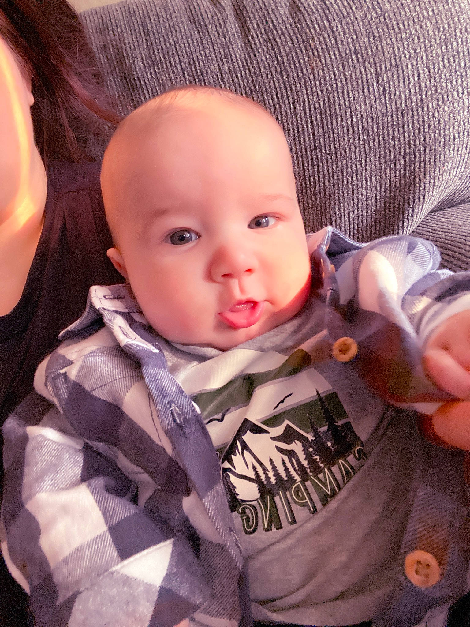 Killian joined the competition — help win amazing prizes! baby, baby_toddler_clothing, cheek, child, chin, comfort, ear, eye, eyebrow, eyelash, happy, head, iris, lip, nose, outerwear, person, skin, sleeve, textile