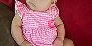 Linda Sales joined the competition — help win amazing prizes! baby, infant, pink, headband, bow, socks, clothing, couch, blanket, cute, child, portrait, indoors, skin, face, person, sitting, young, small, adorable