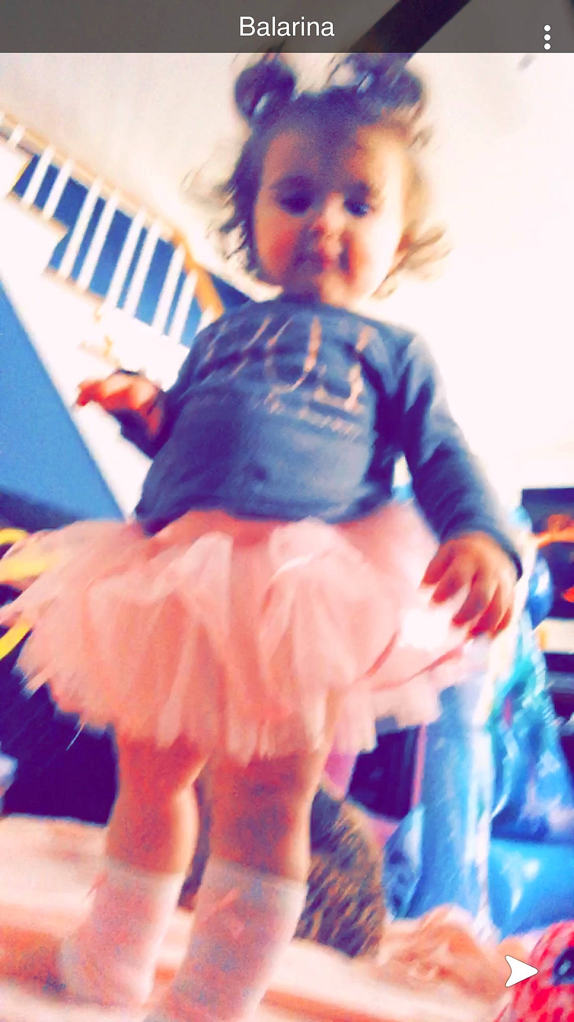 Luciana is registered to the contest to win money with this photo: baby, ballet_dancer, ballet_tutu, child, clothing, costume, dress, electronic_device, person, pink, play, product, smile, technology, toddler