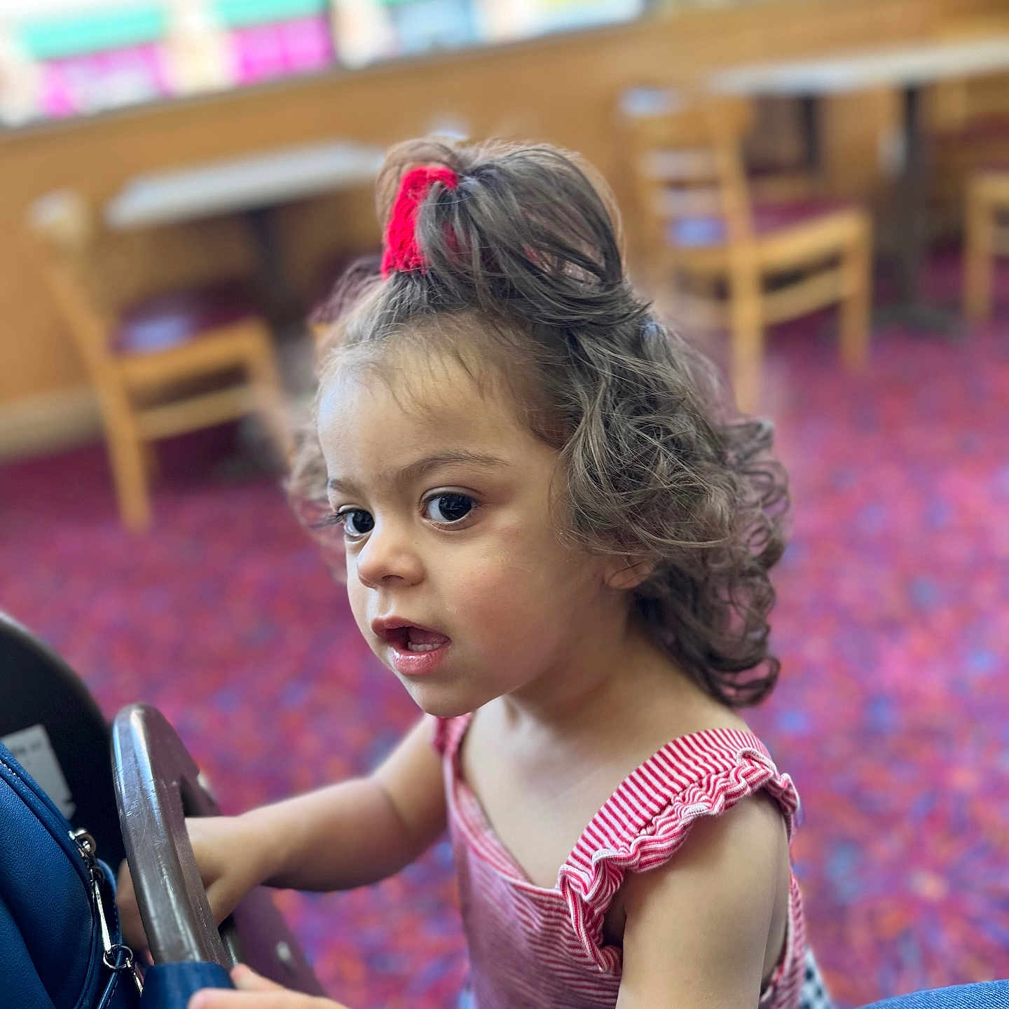 Alanalee joined the competition — help win amazing prizes! bodypart, chair, child, clothing, dress, electronics, face, female, finger, furniture, girl, hand, head, person, phone, photography, portrait, sitting, transportation, vehicle