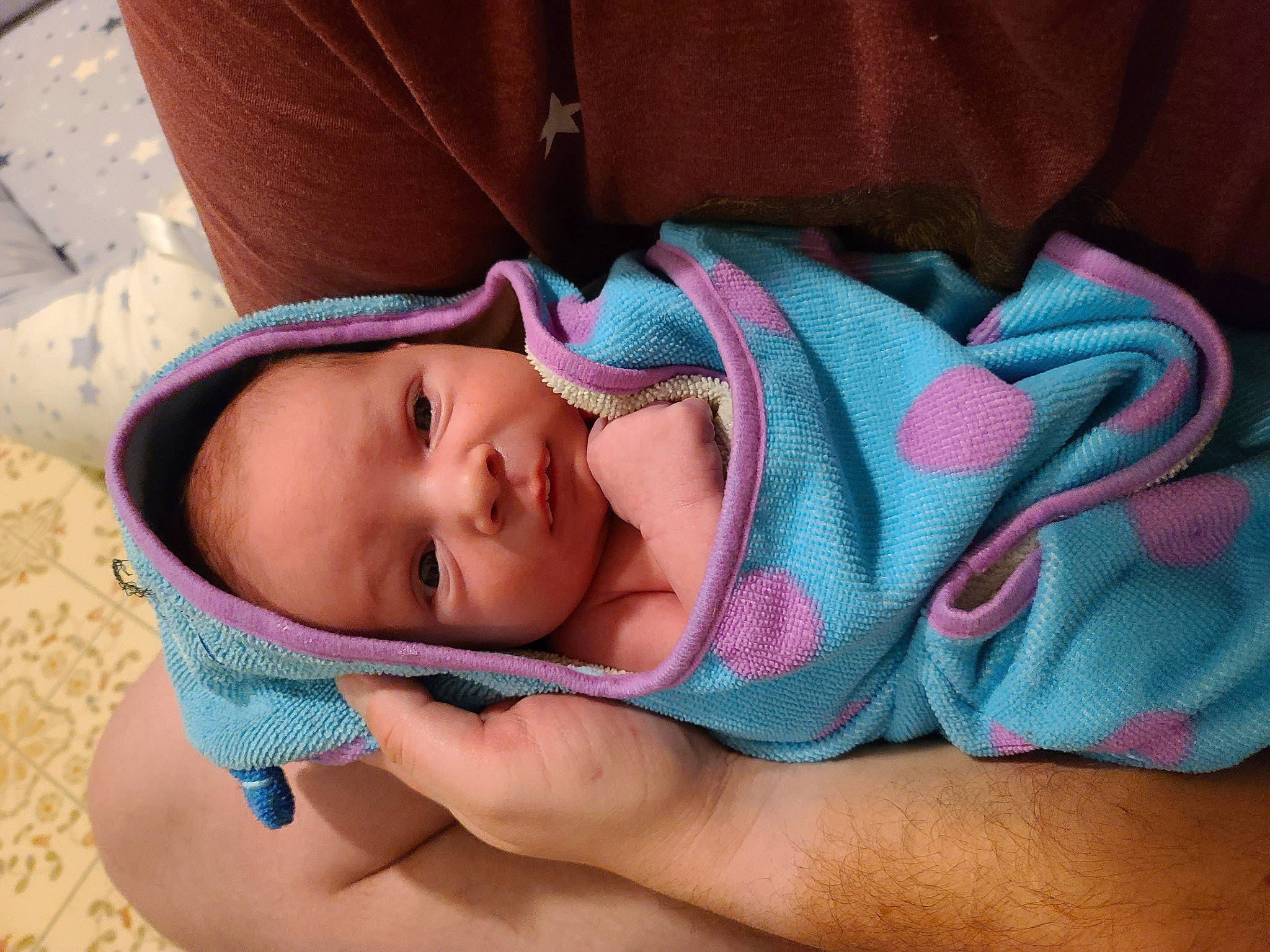 Kaison is registered to the contest to win money with this photo: baby, baby_toddler_clothing, bonnet, cheek, child, comfort, person, pink, skin, textile, thread, toddler, wool