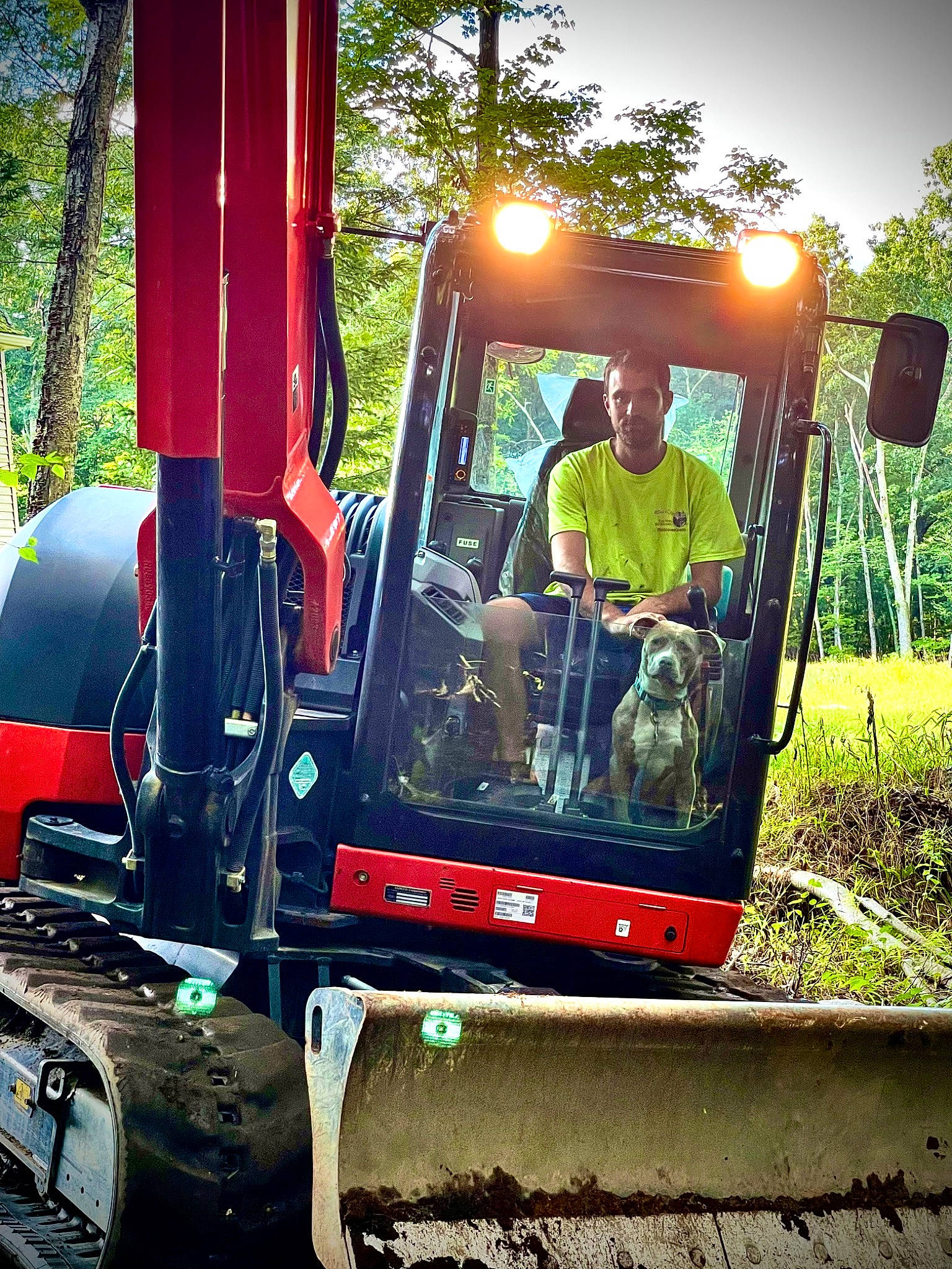 Lizzie is registered to the contest to win money with this photo: asphalt, auto_part, automotive_exterior, automotive_tire, automotive_wheel_system, bumper, commercial_vehicle, crane, gas, mode_of_transport, motor_vehicle, plant, public_utility, road_surface, tire, tree, truck, vehicle, woody_plant, workwear