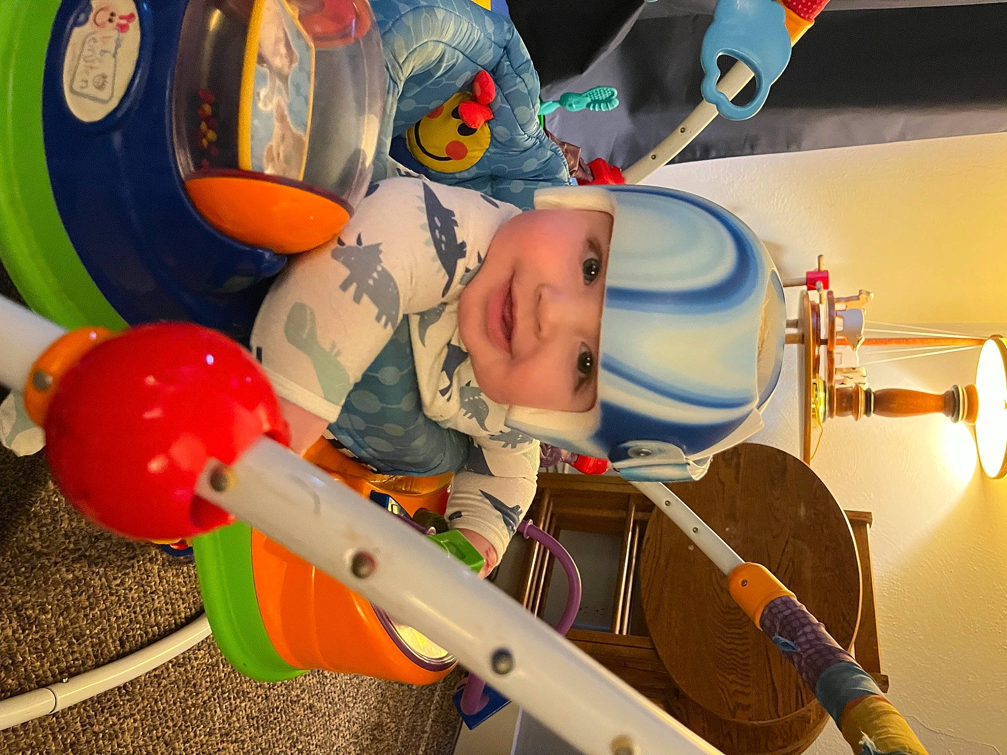Hayden joined the competition — help win amazing prizes! baby, baby_products, baby_toddler_clothing, baby_toys, balloon, child, fun, hat, headwear, human_body, leisure, party_supply, person, plastic, play, recreation, room, space, tire, toddler