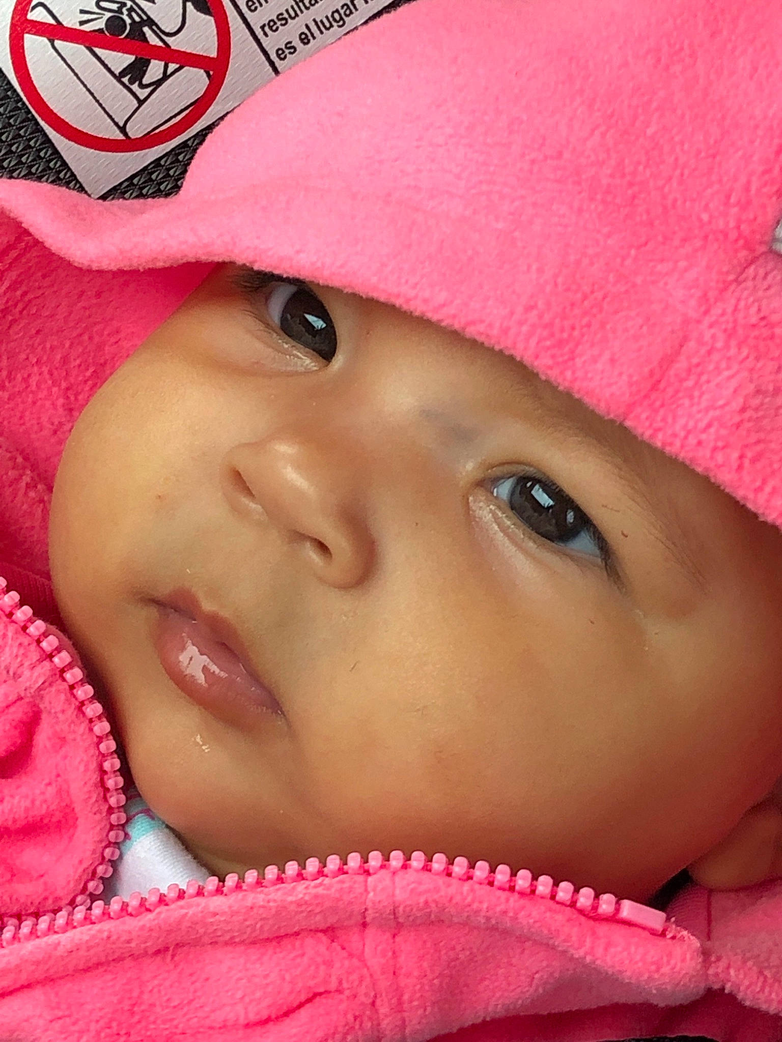 Indy is registered to the contest to win money with this photo: beauty, cheek, child, chin, close_up, eye, eyebrow, face, forehead, girl, head, infant, lip, mouth, nose, person, pink, product, skin, smile