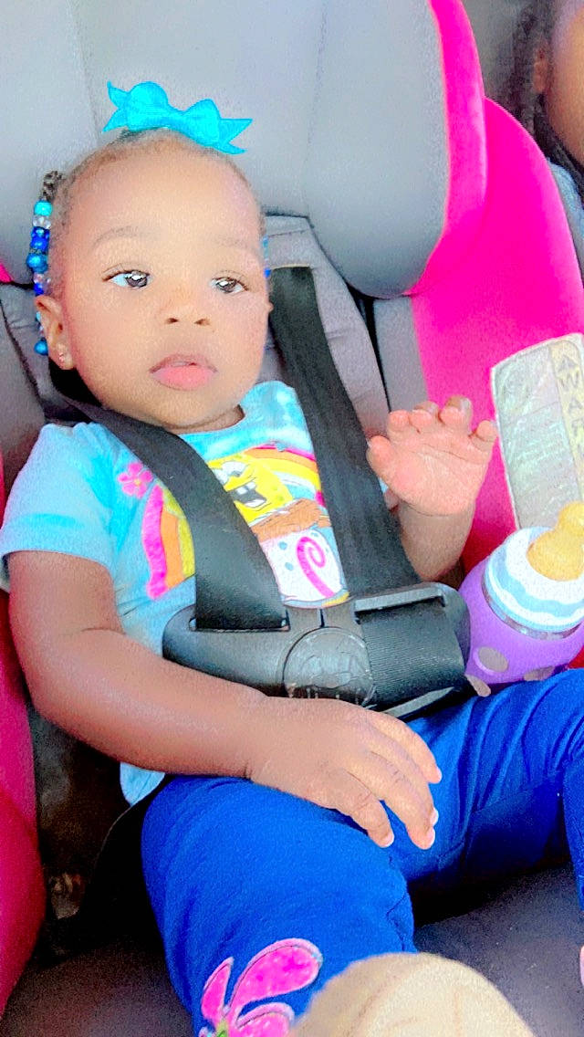 Alaina joined the competition — help win amazing prizes! arm, baby, baby_toddler_clothing, beauty, blue, car_seat, chair, clothing, comfort, facial_expression, finger, fun, happy, lap, leisure, person, pink, skin, thigh, toddler