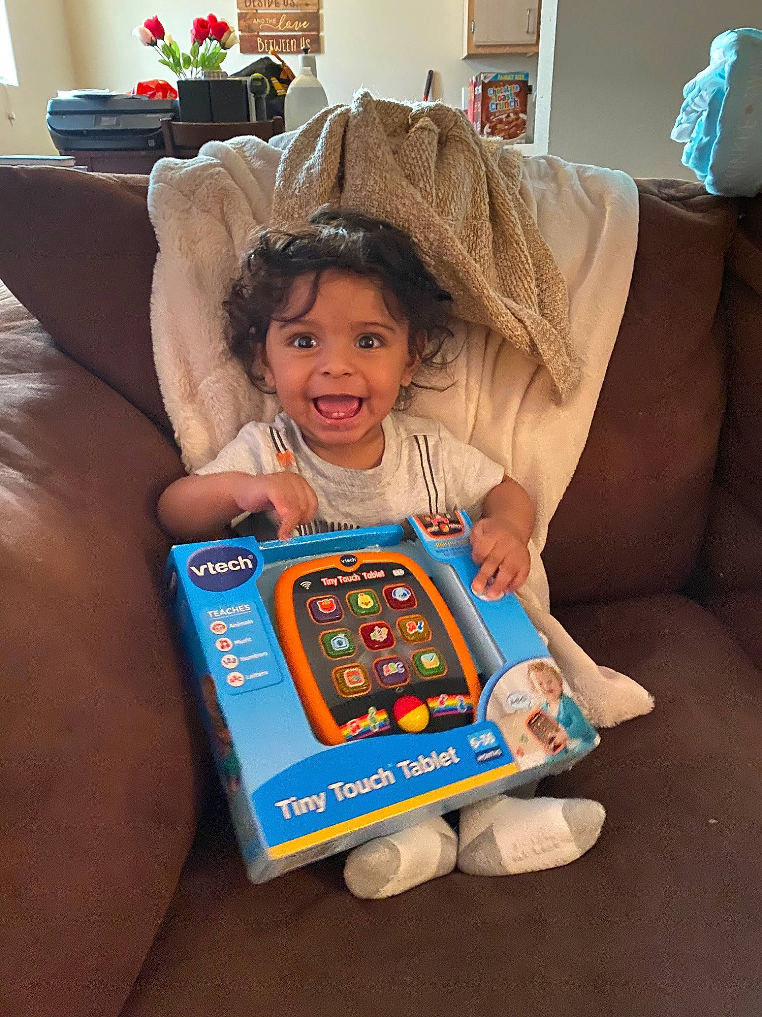 Amarion joined the competition — help win amazing prizes! child, electronic_device, gadget, joy, mobile_phone, person, play, portable_communications_device, room, technology, toddler, vacation