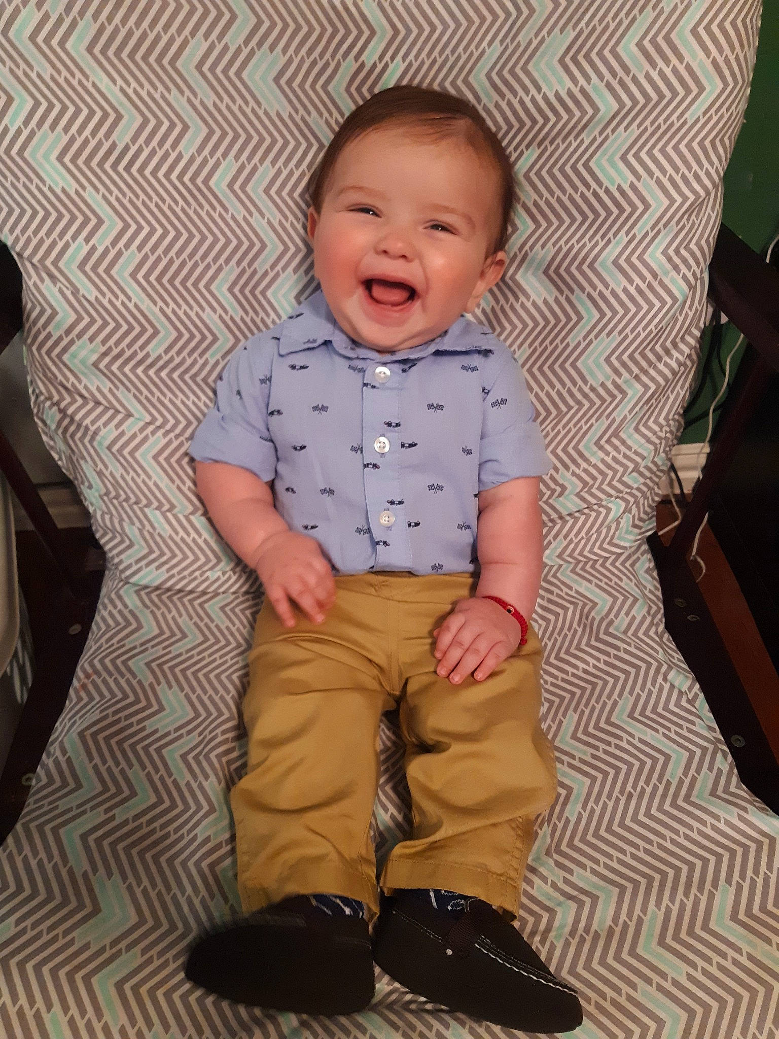 Arturo joined the competition — help win amazing prizes! baby, baby_products, baby_toddler_clothing, child, facial_expression, head, pattern, person, sitting, skin, smile, toddler