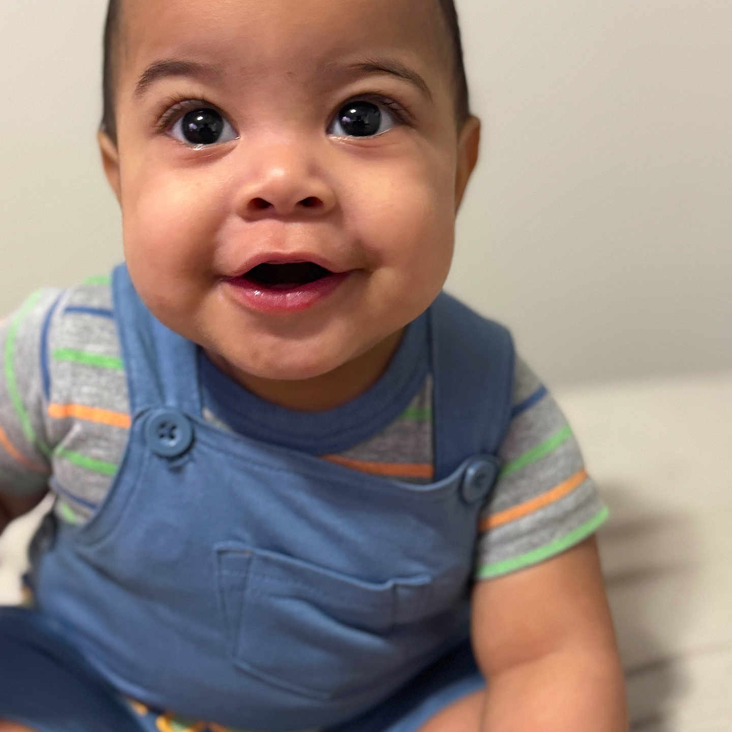 Cesar joined the competition — help win amazing prizes! baby, babylaughing, bodypart, clothing, crawling, face, finger, hand, happy, head, jeans, mouth, newborn, pants, person, photography, portrait, shirt, sitting, smile